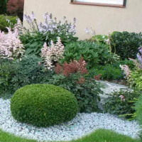 Влаштування декоративного засипання з використанням мармурової крихти по ландшафтній тканині, ціна з купить