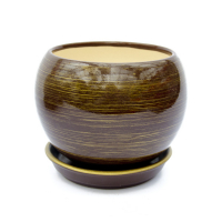 Вазон шар глянець шоколад-золото 0,4 л купить