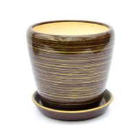 Вазон Грація глянець шоколад-золото №1 купить