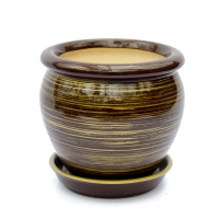 Вазон Вьетнам глянец шоколад-золото №2 купить