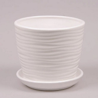 Вазон Грация №3 Волна крошка белый 2,2л купить