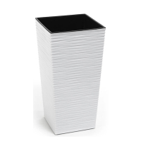 Кашпо Финезия 300х300 с вазоном вкладкой долото белый купить