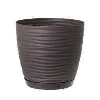 Вазон Sahara каменно-серый 27 см с поддоном купить