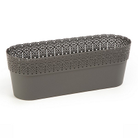 Вазон Белла 300 овал антрацит купить