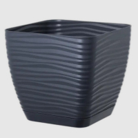 Вазон Sahara квадрат антрацит 17см с поддоном купить