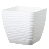 Вазон Sahara квадрат білий 17 см з піддоном купить