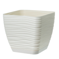 Вазон Sahara квадрат кремовый 23 см с поддоном купить