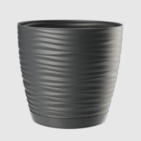 Вазон Sahara черный 19 см с поддоном купить