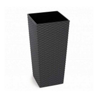 Кашпо Фінезія 400х400 с вазоном вкладкой ротанг графiт купить