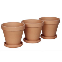 Кашпо Edelman Stan з пiддоном (3шт) 13,5см теракотовий купить