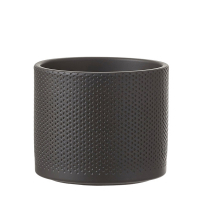 Кашпо Edelman Era pot round рельефный 17,5 cм черный матовый купить